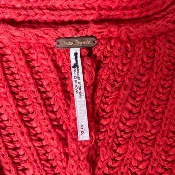 Free People Sunset V Neck Sweater In Red/Rouge Size Small - Picture 11 of 16